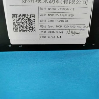 Twill полиэстера ткани 160gsm лайкра полиэстера 100d 148cm водоустойчивый
